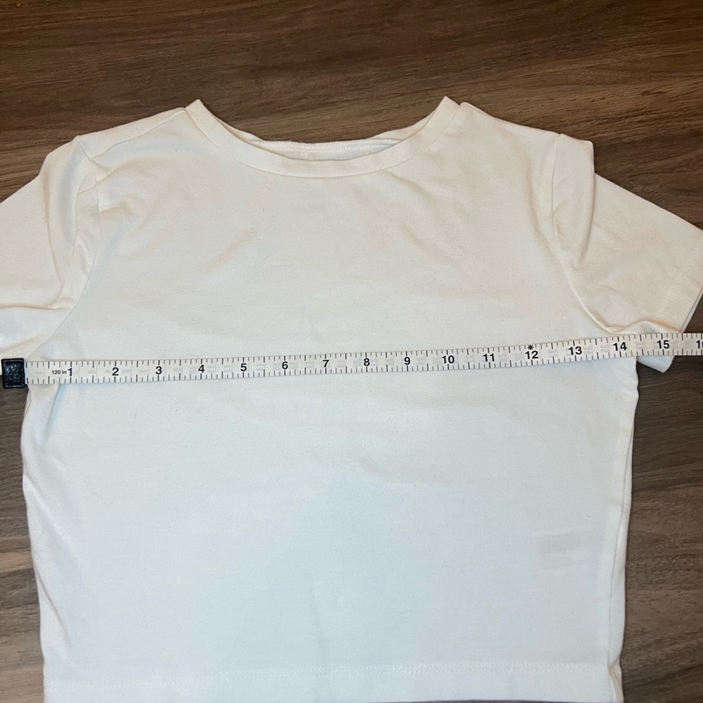 Wild Fable Short Sleeve White Cropped T-Shirt Size Small - Picture 7 of 7